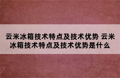 云米冰箱技术特点及技术优势 云米冰箱技术特点及技术优势是什么